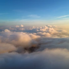 Flying Above Clouds View From Plane